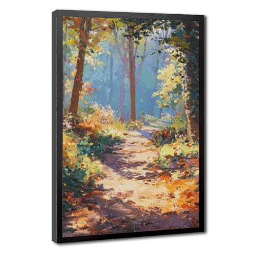 Peinture à l'huile de la forêt pour une déco de chambre à coucher zen