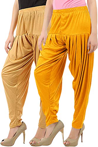 Image of Buy That Trendz Womens Patiala Pants Combo Pack of 2 Viscose Dhoti Patiyala Salwar Harem Bottoms Pants