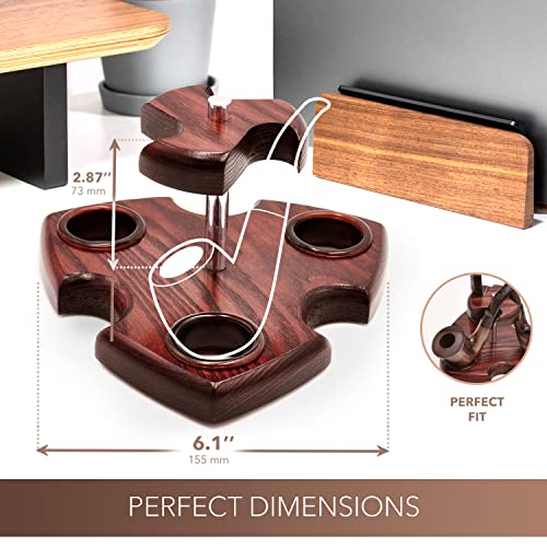Kafpipeworkshop Wooden Pipe Stand For 3 Tobacco Smoking Pipes Handmade From Natural Ash Tree Wood Pipe Rack Holder Display #TOP2