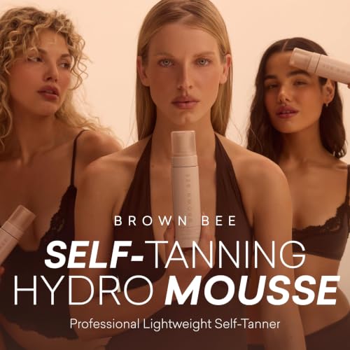 Image of Brown Bee Hydro Self Tanning Mousse Refill 200 ml - Clear Fast-Drying Self Tanner Mousse with Organic DHA, Almond Scent, Eco Refill
