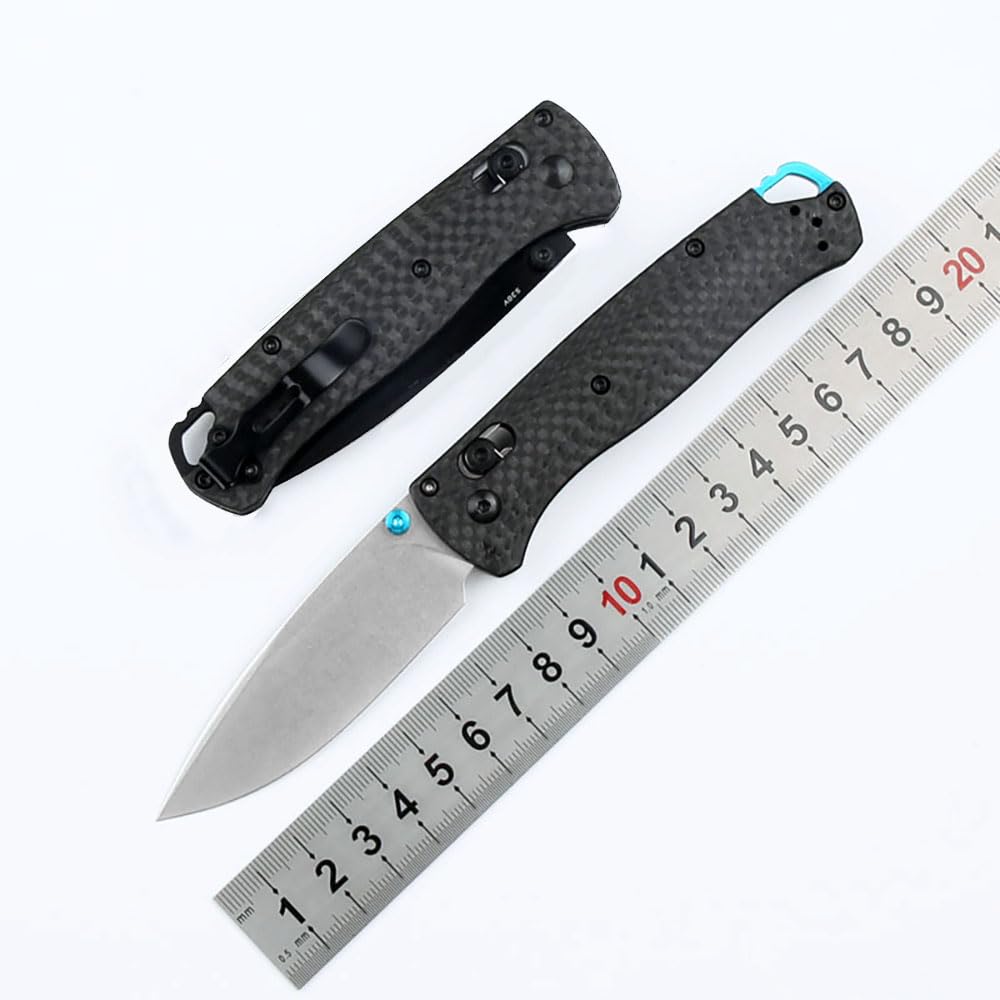 Outdoor Messer Survival Tragbar Taschenmesser Flach Aus Edelstahl S90V, Robust Leicht Kohlefaser Klappmesser, Camper Jagdmesser taktische messer, Klein EDC Tanto Messer mit Taschenclip und Axis Lock