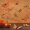 24 Pcs Monarch Butterfly Decorations 4 Size Artificial Monarch Feather Fake Butterfly Picks Crafts with Wire for Wall Flower Pot Spring Floral Party Home Decor(Orange) #2