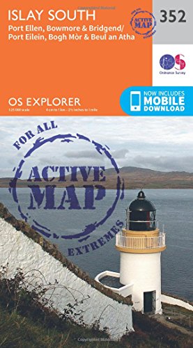  Islay South Map  Weatherproof  Port Ellen, Bowmore & Bridgend  Ordnance Survey  OS Explorer Active Map 352  Scotland  Walks  Hiking  Maps  Adventure