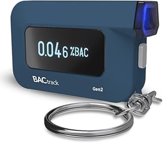 BACtrack C6 Gen2 Breathalyzer Keychain Smartphone Portable Breath Alcohol Tester Bluetooth Personal Breathalyser, Blue