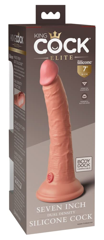 King Cock 7" Silicone Dual Density Cock, Light, 7 Zoll