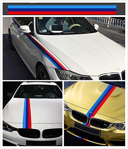 Car M Sport Color German Flag Rally Side Hood Racing Racing Vinyl Graphics Decal Stripes Whole Body Sticker For BMW-60 inch long