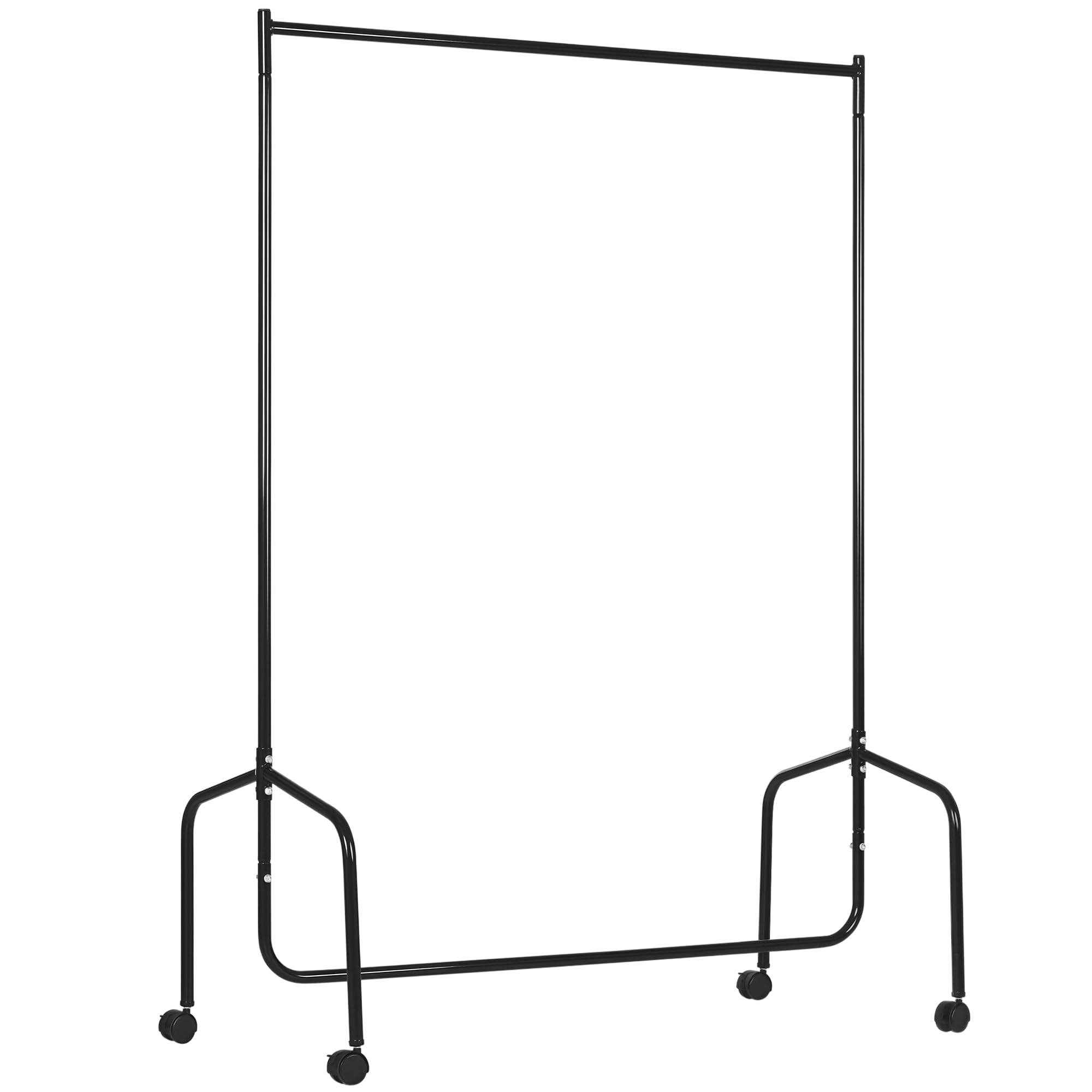 HOMCOM Portant à Vêtements Roulettes 140 Kg 120 x 60 x 170 cm Acier Noir | Tringle a Vêtement Solide, Charge 140 Kg, Porte-Manteau