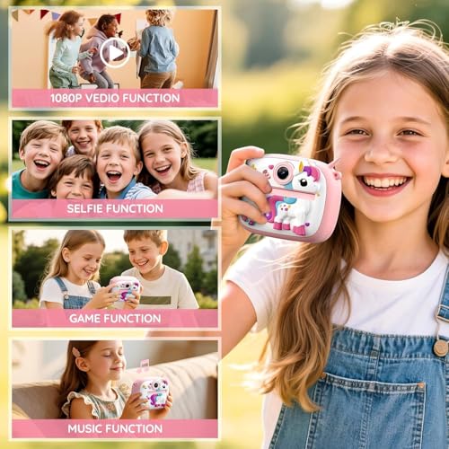 Image of Brand Conquer Kids Instant Print Camera for Girls & Boys - 1080P HD Video, 2.4 inch IPS Screen, Ink-Free Thermal Printing, Rechargeable Battery, Selfie, Games, Music, Digital Toy Camera (Random Design)