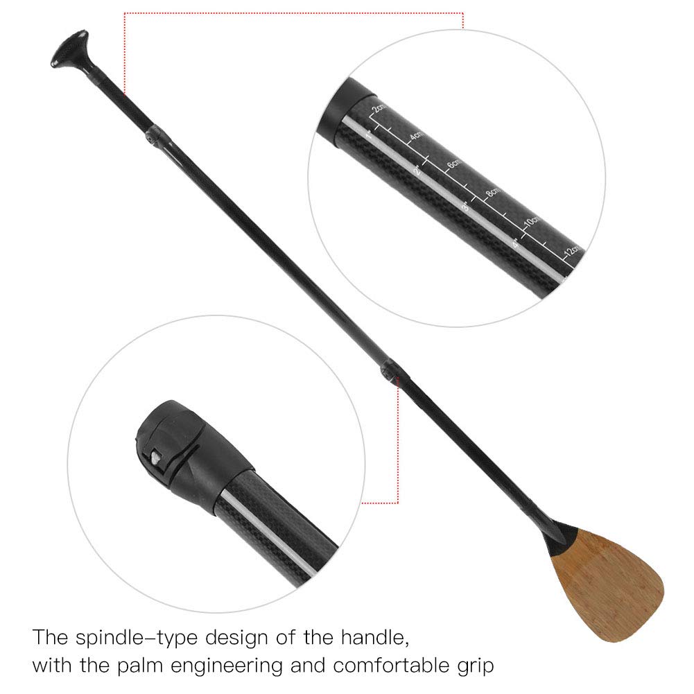 Carbon Paddel Set, 3-teilig Verstellbares SUP Paddel für Kajak Surfbrett Schlauchboot, Kohlefaser Ruder Zubehör für Stand Up Paddle Wassersport und Freizeit