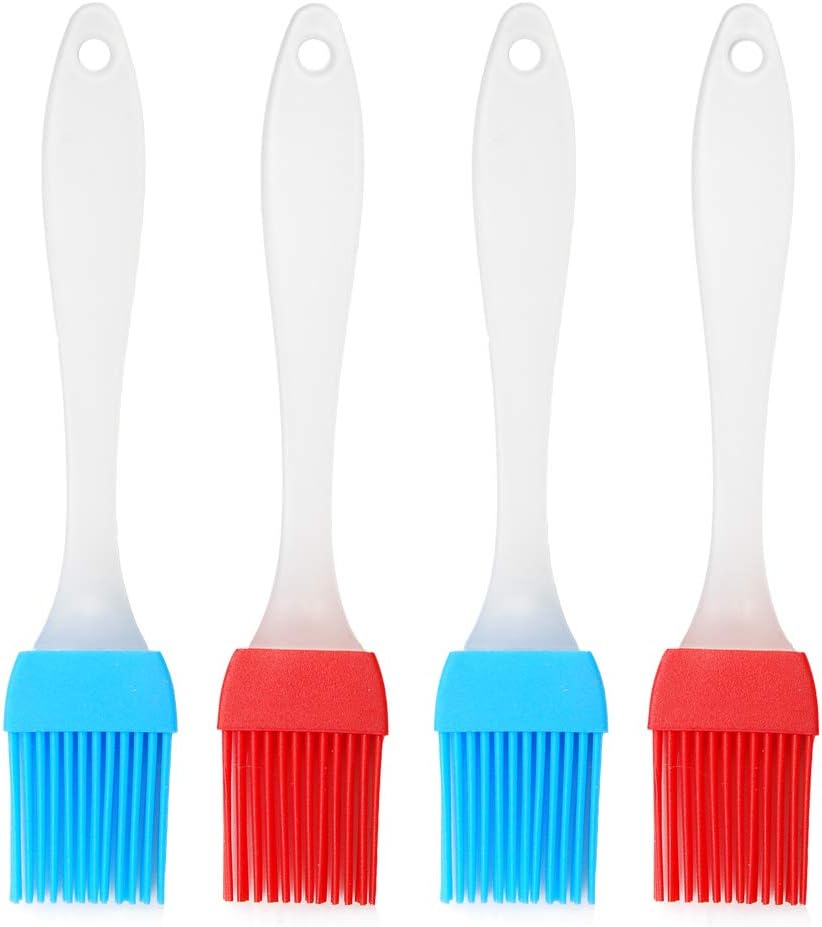 Hometeq 4 Pack Silicone Pastry Brush Plastic Grip for
