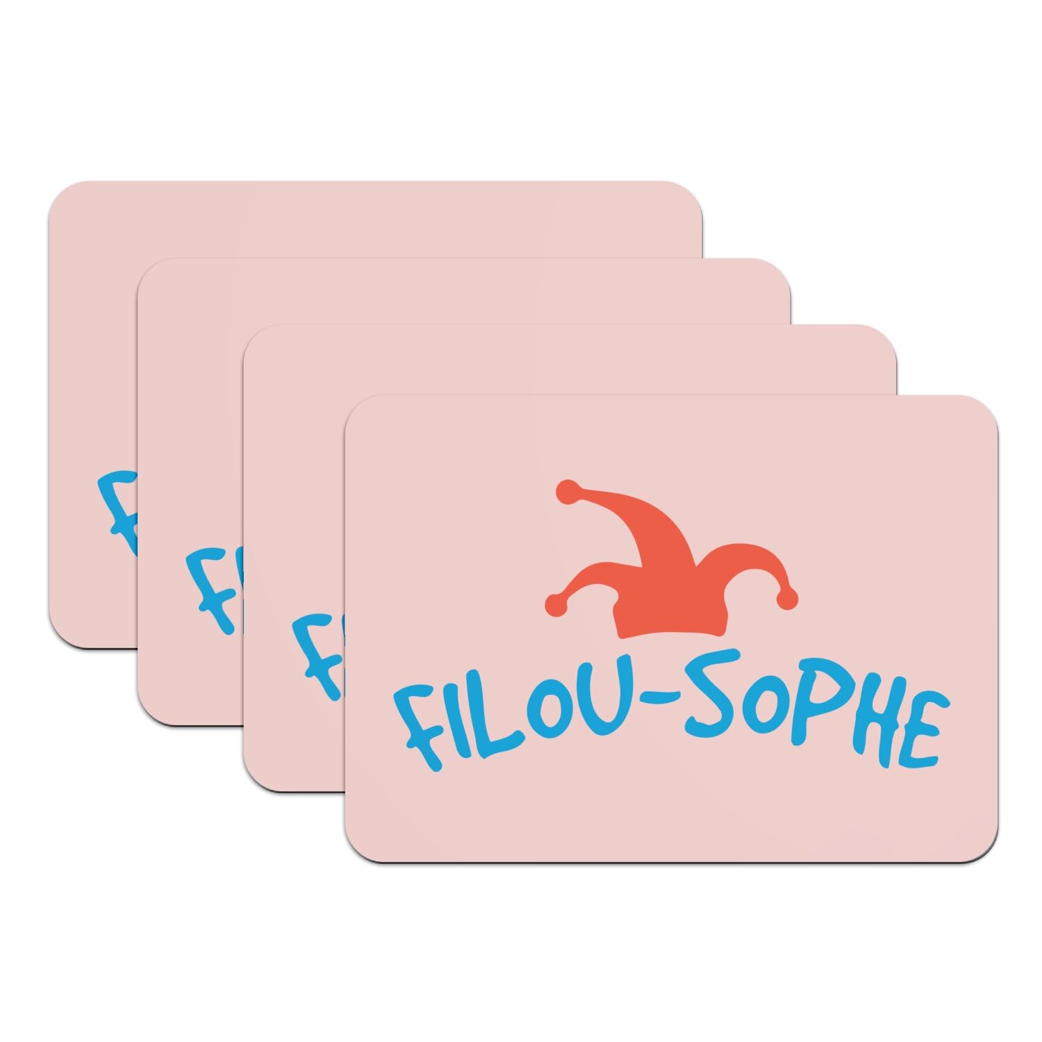 Set de table rose grand format lot de 4 dessous caoutchouc humour