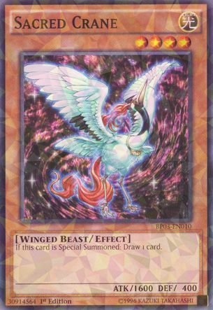 Yu-Gi-Oh! - Sacred Crane (BP03-EN010) - Battle Pack 3: Monster League - 1st Edition - Shatterfoil