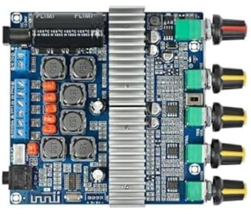 Image of TPA3116D2 2.1 Channel Bluetooth 5.0 Digital Audio Amplifier Board, 50W+50W+100W Class D Stereo Amplifier Module with Bass, Treble & Volume Control, DC 12V-24V