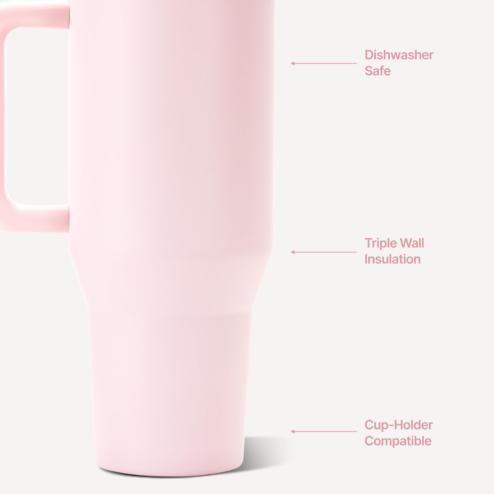 40oz Insulated Tumbler with Handle & Straw X8611