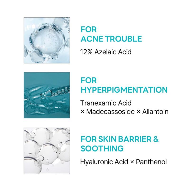 ROUND LAB Azelaic Acid 12 Soothing Serum, Facial Redness Serum for Acne-Prone & Irritated Skin, Blemish and Dark Spot Care, Lightweight Hydrating Blemish Care with Hyaluronic Acid, Korean Skin care
