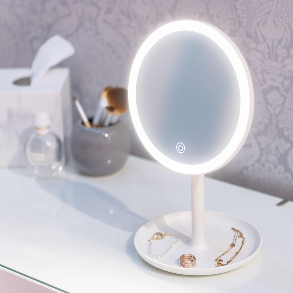 Valuelights White Led Make Up Mirror With Bluetooth Speaker In
