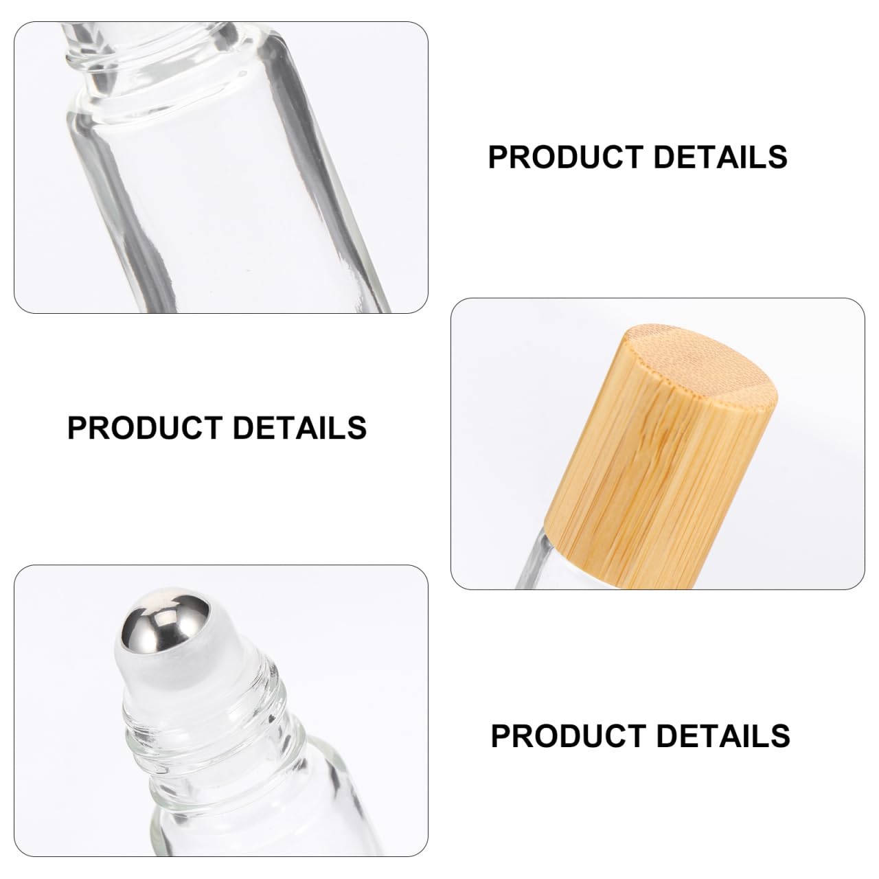 OUNONA Botellas Roll-on De Vidrio De 3.38In Para Aceites Esenciales Y Perfumes Mini Botellas Recargables Transparentes Antifugas Para Viajes Y Uso Diario