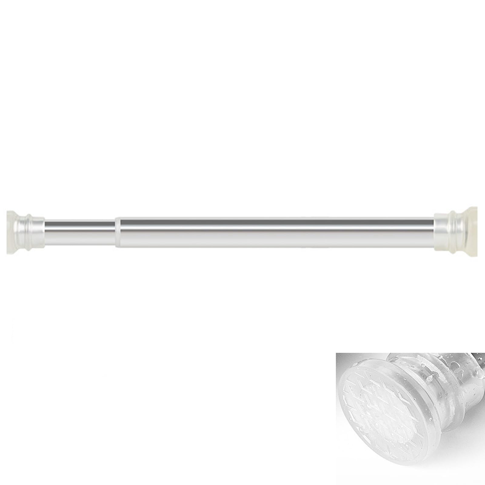 Barre de rideau douche sans perçage aluminium argenté 90-160cm