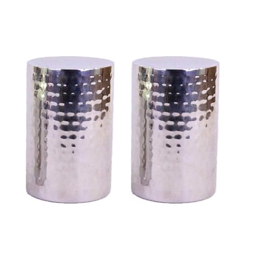 Hosley Modern Elegance Set of 2 Silver Color Pillar Candle