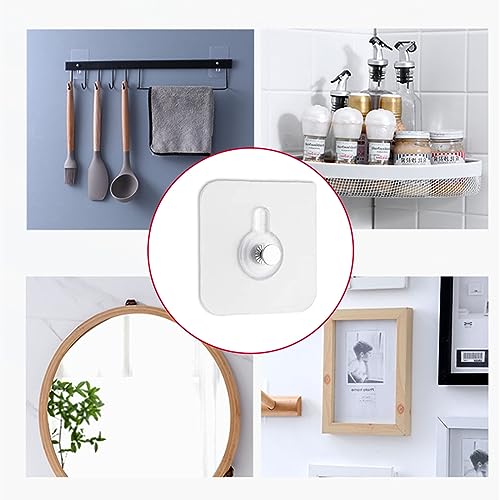 Image of 12pcs Punch-Free Transparent Hooks, Traceless Adhesive Picture Frame Hangers for Picture Frames, Wreaths, and Wall Decor