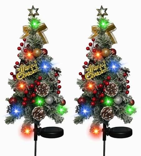 Transform Your Holidays with These Solar Powered Outdoor Christmas Trees 5 Outdoor Christmas Tree Christmas Decorations,2 Pack 40 Led Light 2 Modes Solar Christmas Tree Outdoor Waterproof,Solar Powered Christmas Tree for Garden Yard Pathway Lawn Decoration