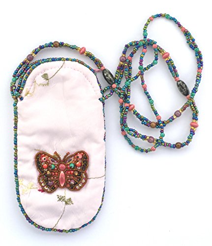Sac en soie idée cadeau poétique avec perles de verre et porcelaine