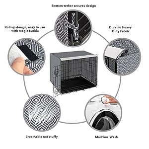Dog Crate Cover for Wire Cages 30 Inch Indoor Breathable Polyester Pet Kennel Cover Machine Wash & Dry Double Door (Cover Only) Dog Crate Cover for Wire Cages 30 Inch Indoor Breathable Polyester Pet Kennel Cover Machine Wash & Dry Double Door (Cover Only)