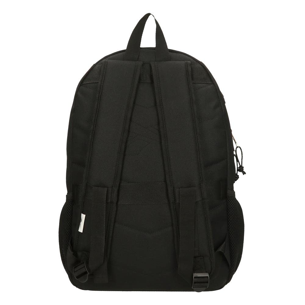 Reebok Boston Sac à Dos Scolaire Double Compartiment Noir 31x44x15 cms Polyester 20,46L