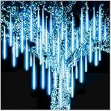 キャンデイ（candy88）LEDイルミネーションライト フォールライト スノーフォールライト 30cm*10本/50cm*10本 流れる 流星 つらら スノードロップライト ストリングライト クリスマス 飾り 防水 屋外対応 ツリー用 新年 お庭、玄関 とクリスマスツリーの飾りとしても大活躍 (ホワイト, 30CM*10本)