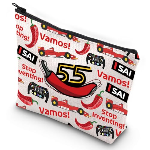 WZMPA Racing Carlos Cosmetic Bag - Racer Fans Gift Stop Inventing Zipper Pouch Bag Racing Merchandise (55 ISAI)