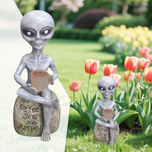 Figurine Alien solaire de jardin résistante aux intempéries pour balcon