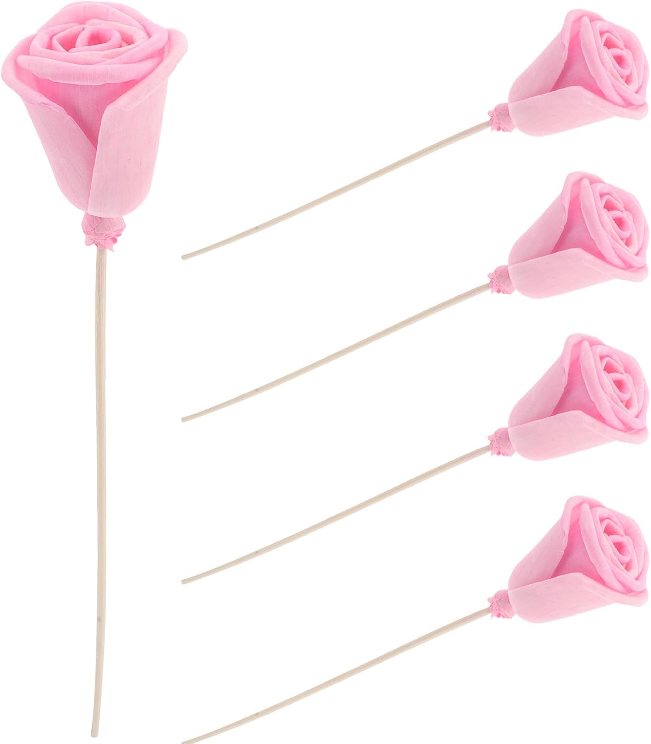 5pcs Pink Rose Flower Reed Diffuser Refill Sticks for Home