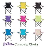 just be... Camping Chair – Lightweight, Foldable & Portable Outdoor Seat with Armrests, Cup Holder & Carry Bag | For Adults & Kids | Garden, Beach, BBQ & Fishing – Light Blue with Black Trim - Image 6
