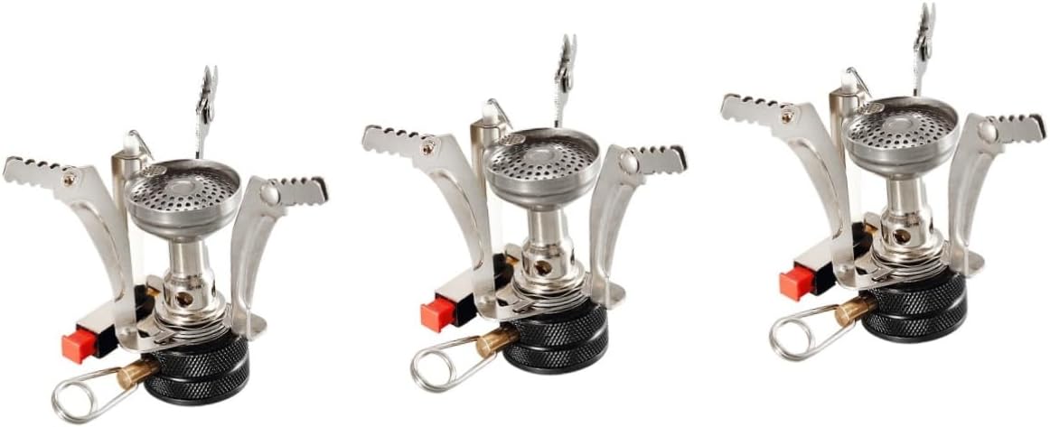 Yardwe 3pcs Mini Stove for Hiking Portable Gas Stove Small Backpacking Stove Picnic Stove Head Camping Cooking Supplies Hiking Gas Stove Furnace End for Camping Portable Picnic Stove