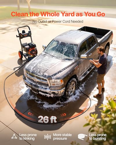 Image of VEVOR Gas Pressure Washer, 3600 PSI 2.6 GPM, Gas Powered Pressure Washer with Copper Pump, Spray Gun and Extension Wand, 5 Quick Connect Nozzles, for Cleaning Cars, Homes, Driveways, Patios