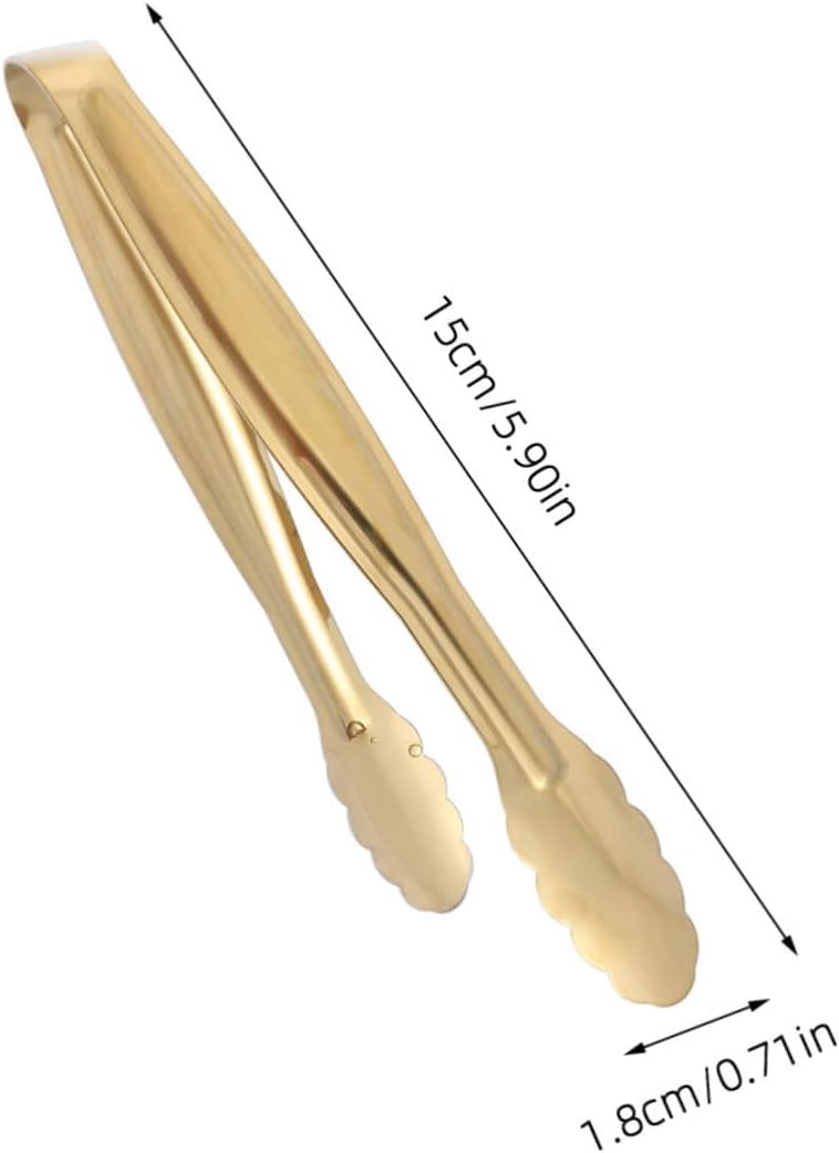 Garneck Stainless Steel Food Serving Tongs 15cm Tongs Bread Clip Household Bar Tool