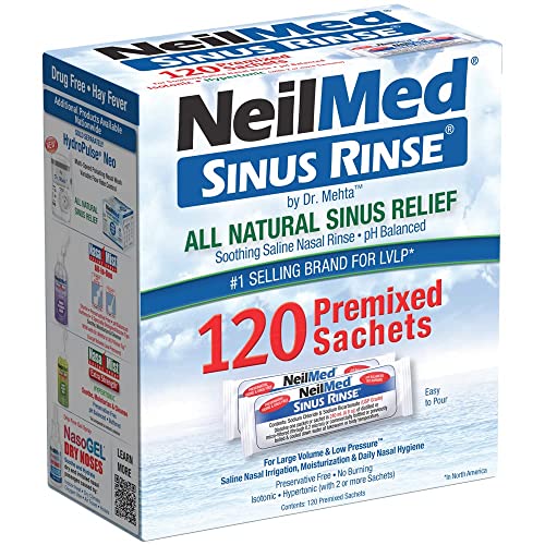 NeilMed Sinus Rinse All Natural Relief Premixed Refill Packets 100 Count (Pack of 1)