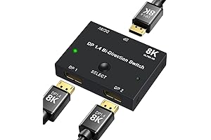 DisplayPort Switch 8K | Seamless Screen Switching | 2-Way & 1-Way Transmission