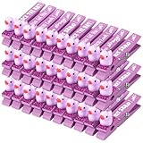 Kigeli 30 Pcs Spirit Clips Cheer Pins Cheerleader Gifts Clothes Pins for Backpacks Competition Glittered for Team Cheer Gifts Stuff Supplies Party Favors Accessories Bulk(Purple,Duck)