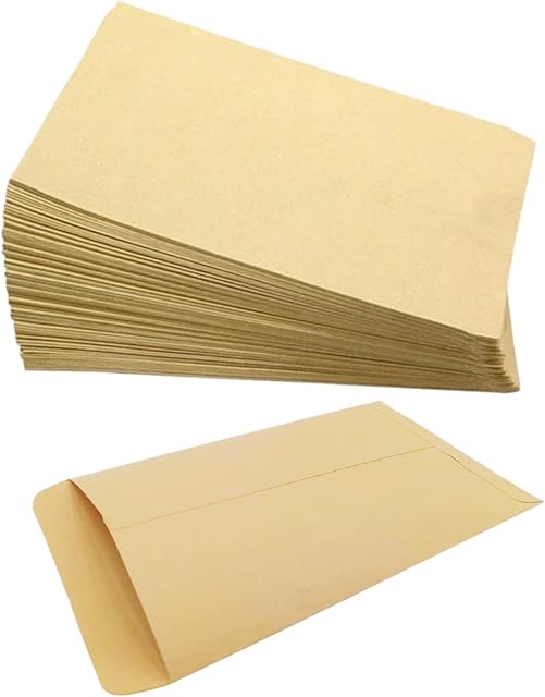 46Pcs Kraft Paper Envelope Brown Envelope for Packaging Storage Coin Seed Small Items Birthday Holiday Greeting Card Envelope Bag (6.5 * 4inch)