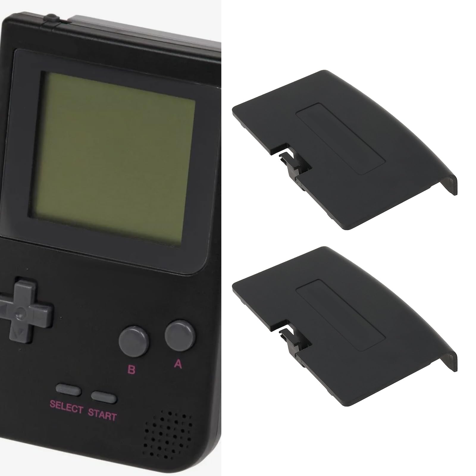SG Store Lot de 2 cache-piles de rechange en plastique pour console de jeu Nintendo Game Boy Noir
