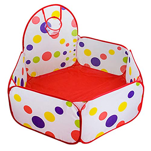 Hrnakdfkl Children Ball Pit, Kids Tent Toddler Ball Pit Foldable Play Tent Playpen Ball Pool with Basketball Hoop for Indoor Outdoor Children Ball Play Pool Tent (ball Not Included)