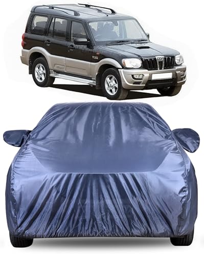 Image of Autofact Premium Car Cover for Scorpio 2002-2013 | All Weather Water-Resistant Full Body Car Cover | Light-Weight Triple-Stitched Outdoor Shield with UV Protection, Dustproof & Heat-Resistant