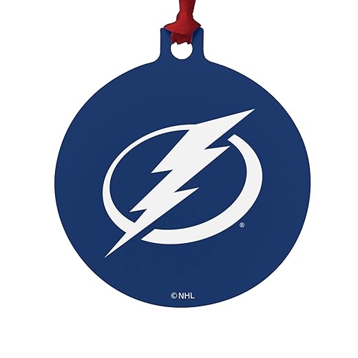 Tampa Bay Lightning Logo Aluminum Holiday Christmas Tree Ornament - 3.0" (7.6 cm) x 3.37" (8.6 cm)