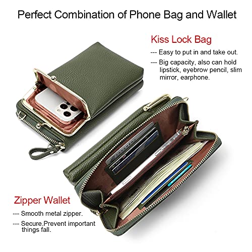 EASTNIGHTS Small Crossbody Phone Bag for Women Cell Phone Purse Wallet Kiss Lock Cute Shoulder Bag with Credit Card Slots2