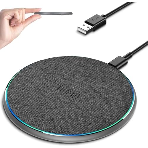 Wireless Charger, Wireless Charging Pad for Phone 15/14/13/12/11 Pro/Pro Max/XS Max/XR/SE, Wireless Charging Mat Station for Samsung Galaxy S22/S21S20/S10/S9/Note10/9, AirPods 2/Pro