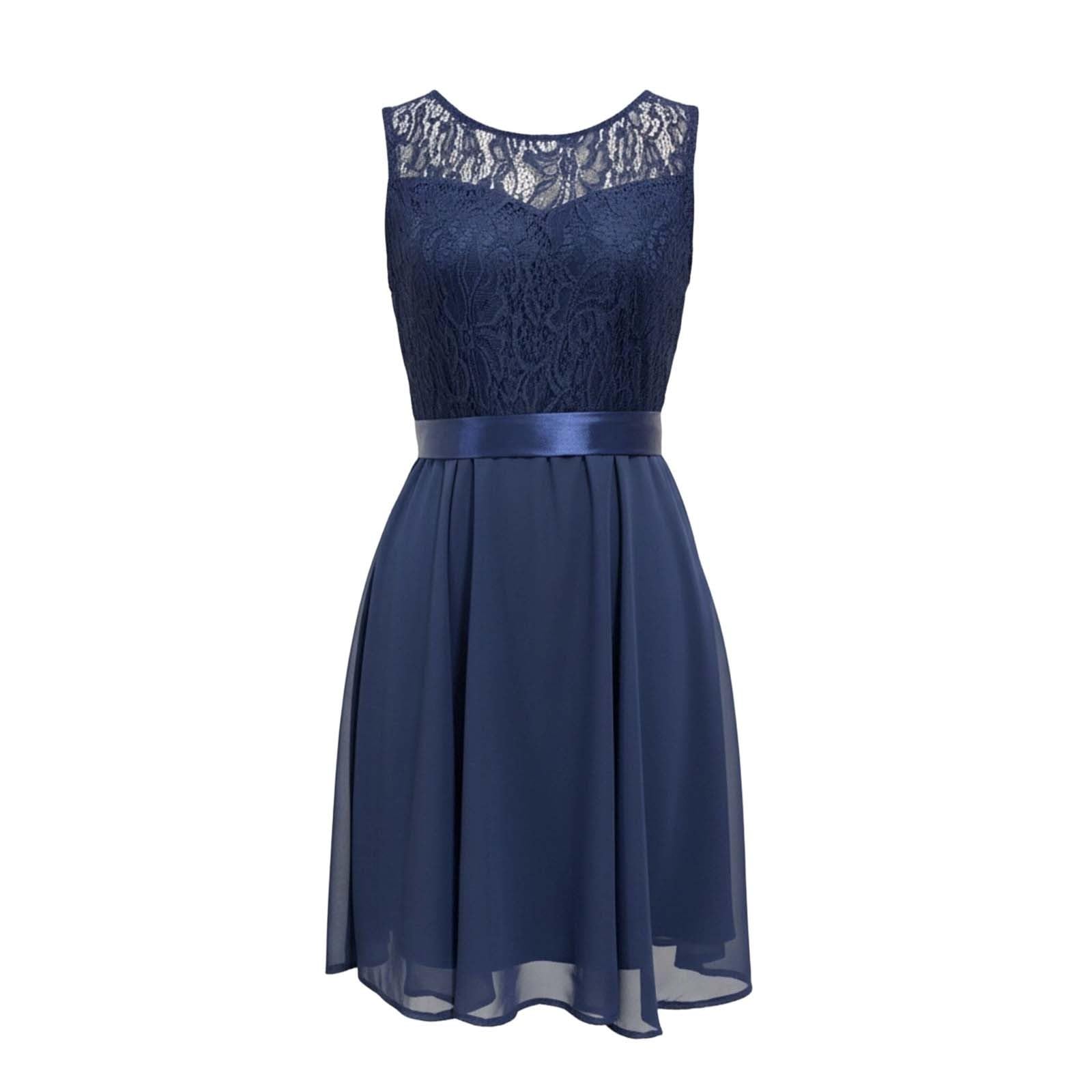 Generico Abito Cerimonia Donna Senza Maniche con Vita Stretta e Gonna in Tulle Fluido Vestito Invitata Matrimonio Elegante Abito Damigella Curvy Taglie Forti per Cocktail Sera Lavoro 18 Anni Festa,