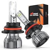 Nilight E1 9004/HB1 LED Headlight Bulbs, 350% Brighter, 50W 10000LM LED High Low Beam Headlight Conversion Kit, 6000K Cool White, Mini Size, 2-Pack