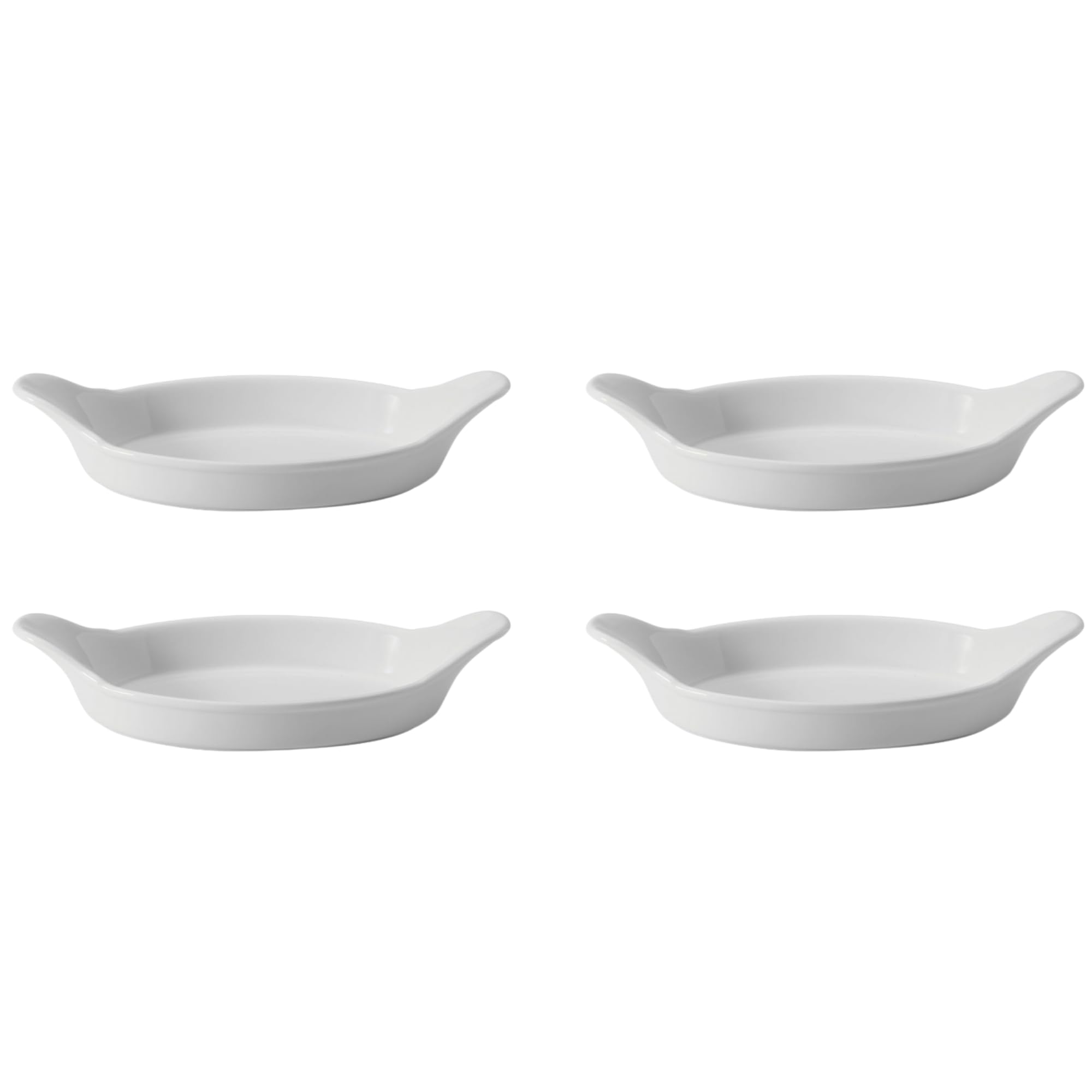 Titan Ceramic Oval Eared Dish White Serving Dishes  6.5"" (16.5cm) Pack of 12 (**
