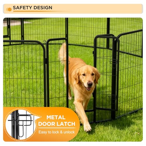 Image of BestPet Indoor Dog Playpen,40inch 16 Panels Dog Pen Fence Outdoor Pet Playpen Pet Exercise Pen for RV Camping Yard, Black